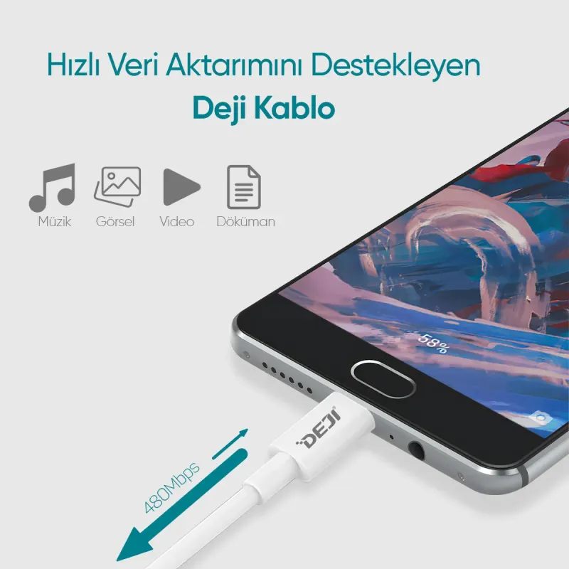 Deji%20Hızlı%20Şarj%20Aleti%20Seti%2018W%20QC%203.0%20Micro%20USB