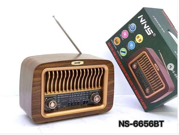 Ns-6656BT Taşınabilir Nostaljik Radyo Bluetooth Speaker