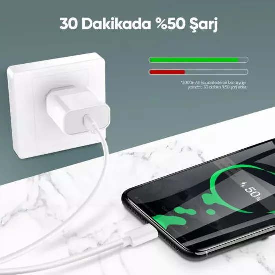 Deji Hızlı Şarj Aleti Seti 18W QC 3.0 Micro USB