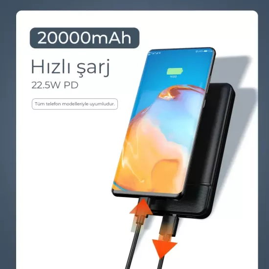 Woyax By Deji Powerbank 20000mAh 22.5W Hızlı Taşınabilir Şarj Cihazı