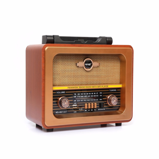 NNS NS-8073BT Taşınabilir Nostaljik Radyo Bluetooth Speaker Usb+Tf card+Aux