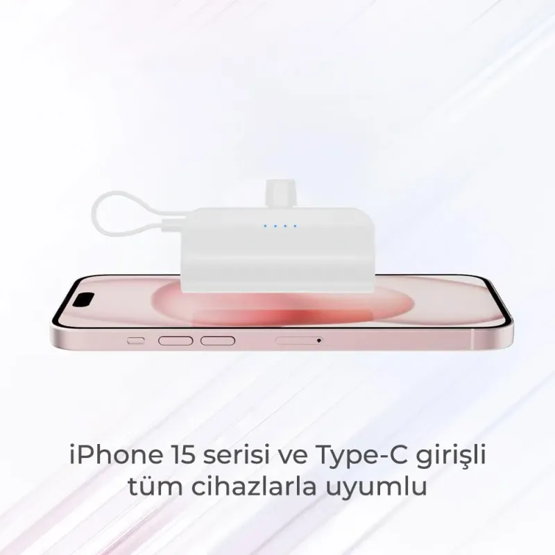 Type-C%20Soketli%20Mini%20Powerbank%205000mAh%202%20Type-C%20Port%20Dahili%20Kablolu%20Taşınabilir%20Şarj%20Cihazı%20Beyaz